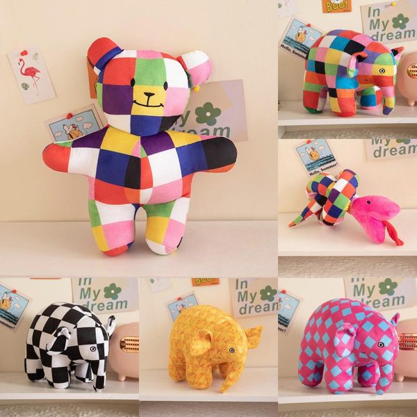 Child's English Picture Book Museum Museum Story Flowerrered Elephant Plush Toy Doll Teacher Classroom accessoires