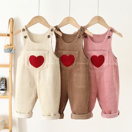 Kinderherfst Kinderoveralls Corduroy overalls voor jongens en meisjes Geborduurde jumpsuits