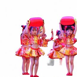 Yangko festif pour enfants pour garçons et filles, tambour à vent chinois, rap, spectacle de danse rouge de Chine.j9LX#