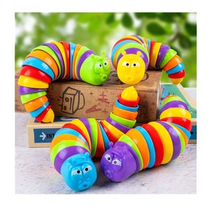 Jouet Fidget pour enfants Caterpillar Slug Puzzle Tricky Simulation Décompression Vent Toys W1