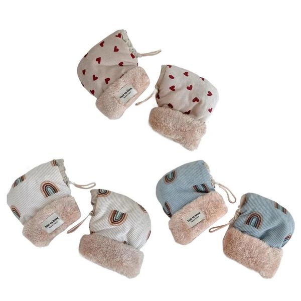 Gants pour enfants Gants d'hiver pour enfants doublés de peluche douce Gants pour enfants fonctionnels Couvre-guidon pratiques et chauds Gardez les mains au chaud et confortables 231204