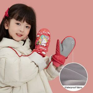 Gants sans doigts pour enfants 2-12 ans Gants de ski pour enfants d'hiver en plein air coupe-vent polaire épais gants de dessin animé chauds pour garçons filles gants pour enfants 231120