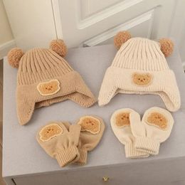 Gants sans doigts pour enfants Bonnet tricoté de dessin animé Idéal pour le temps froid Construction durable Bonnet tricoté de dessin animé pour bébé 231120