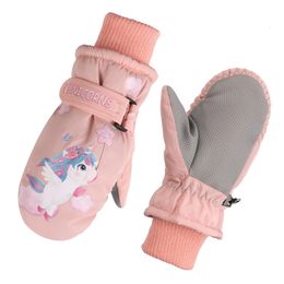 Vingerloze kinderhandschoenen Winter Warm Baby Kinderhandschoenen Waterdicht Winddicht Dikke pluche handschoenen Cartoon Thermisch gevoerde want voor 2-10Y kinderen 231120