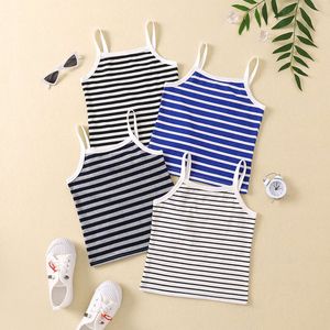 Kinderen voor zomer kinderen crop top streep ondergoed ondergoed meisjes singlet baby tanktops peuter camisoles kleding l2405