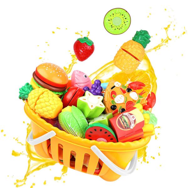 Juguete de alegría para cortar frutas para niños, niños y niñas que juegan en casa, el bebé puede cortar verduras, juego de cocina, pastel