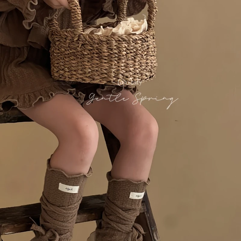 Dziecięca dziewczyna dla chłopca cielęcy domowe paski na nogi podgrzewacze nogi Socking H2300