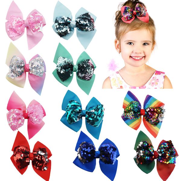 Accessoires pour cheveux pour enfants Pince à cheveux papillon à paillettes Rainbow Cheerleading Girls Stage Performance Headwear Variété de styles à choisir