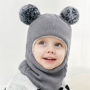 Les chapeaux, écharpes, cache-oreilles et chapeaux tricotés chauds d'hiver pour bébé sont intégrés, adaptés aux hommes et aux femmes df290