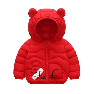 Veste à capuche pour enfants Veste d'hiver Mode légère et manteau à glissière 0-4 ans Garçons Filles Vêtements en coton 211203