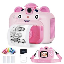 Instant Print-camera voor kinderen met thermische printer Digitale Po-camera voor kinderen Speelgoedkindercamera Video Verjaardagscadeau voor jongen 240123