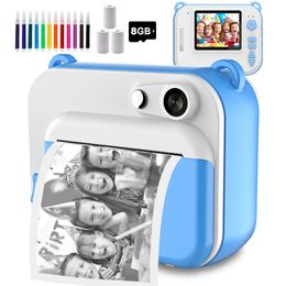 Instant print camera voor kinderen met thermische printer Kids Digital Po Girl's Toy Child Video Boy's Birthday Gift 231221