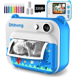 Instant Print-camera voor kinderen met thermische printer Digitale Po-camera voor kinderen Speelgoedkindercamera Video Jongen Verjaardagscadeau 240104