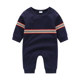 Combinaison pour enfants mignon printemps bébé barboteuse col rond nouveau-né enfants vêtements couleur unie à manches longues sous-vêtements coton garçons bébé filles barboteuses