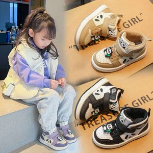 Kinderkinderen Panda schoenen Boardschoenen, Sport Meisjes 2024 Herfst/winter Nieuwe Editie, Giant Baby, Pluche Hoge Top Jongens