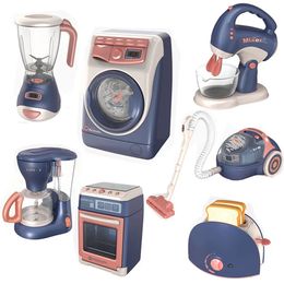 Keukenspeelgoed voor kinderen Mini Simulatie Huishoudapparaat Set Wasmachine Stofzuiger Oven Kinderen Fantasiespeelhuis Speelgoed 240115