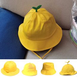 Petit chapeau jaune pour enfant Chapeau super mignon et rafraîchissant Maternelle École primaire Chapeau de pêcheur Chapeau pour enfant Pot Chapeau Parent enfant