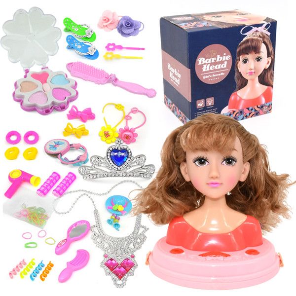 Enfants Maquillage Jouet Elfe Maquillage Princesse DIY Tête Mannequin Ensemble Multi Style Coiffure Poupée Fille Cheveux Habiller Jouet Cadeau Pour Les Filles Coffret Maquillage Enfant