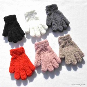 Mitaines pour enfants Gants d'hiver pour enfants en molleton de corail épaissir bébé en peluche fourrure mitaines à doigts complets gants doux garder au chaud pour