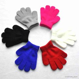 Kinderwanten Gebreide handschoenen voor kinderen Winter Kinderen Kleuterschool Student Effen Harig Lange Vinger Wanten Schrijven Warmere hand Voor 3-7 jaar