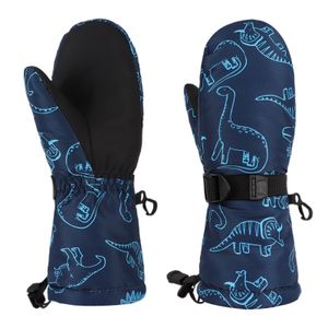 Mittens para niños Guantes de dinosaurios de invierno Baby Girl impermeables nieve a prueba de viento niños Mittenos de esquí de esquís espeso para 2-6 años 221122