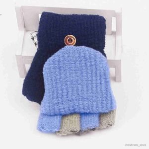 Mitaines pour enfants Flip Top enfants gants de bébé chauds tricot mitaines douces sans doigts Convertible hiver soins de bébé femmes mitaines R231128