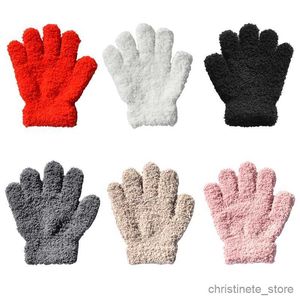 Mitaines pour enfants Gants d'hiver pour bébé en peluche corail gants pour tout-petits doigts complets mitaines mignonnes gant chaud coupe-vent pour garçons filles 1-12 ans