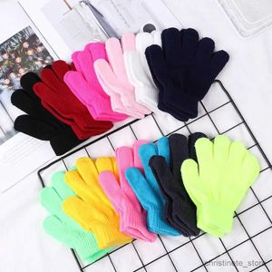 Mitones para niños Par de guantes Guante mágico para niños Niña Niño Niño Elástico Punto Invierno Cálido Guantes con dedos completos Guantes de patinaje artístico para niños