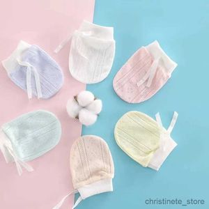 Mitaines pour enfants Simple bébé tricot mitaine nouveau-né Anti-manger main visage protéger gant bébé respirant mince mitaine 0-12 mois