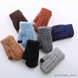 Mitaines pour enfants Gants tricotés chauds Élégants à suspendre au cou Mitaines en tricot pour tout-petits Gants d'hiver pour garçons et filles Cadeau durable 2-5 ans