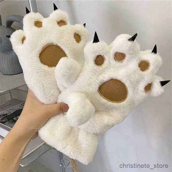 Mitaines pour enfants femmes gants animaux gant hiver moelleux doigt complet gants garder au chaud belles mitaines en fourrure douce
