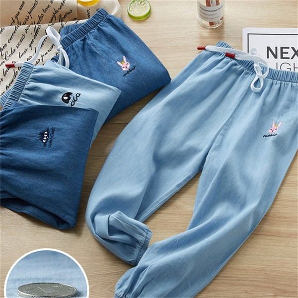 Enfants Moustique Jeans Pantalons D'été Garçons Filles Coton Mince Casual Pantalon De Sport Enfants Vêtements Dessin Animé Renard Lapin Doux Denim Pantalon 20220906 E3