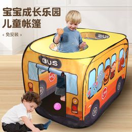 Toy Toy Game House Interactive House Cartoon Bus Bus Tente intérieure Tente pop-up Automatic Pop-Up Game Tent