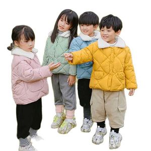 Abrigo para niños, bebés, niños y niñas, moda Otoño Invierno 2020, abrigo cálido, chaqueta acolchada de algodón sólido para niños, ropa de abrigo para niños pequeños H0909
