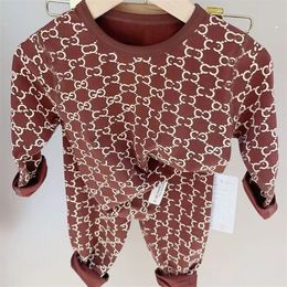 Pyjamas pour Enfants Vêtements de Maison en Pur Coton Printemps et Automne Ensemble pour Enfants Pyjama de Suture désossé pour bébé Pantalon de Pyjama Ensemble de sous-vêtements 90 cm-160 cm A6