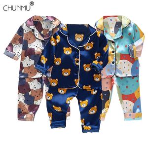 Pyjama's voor kinderen set lente babyjongen meisje kleding casual slaapkleding kinderen cartoon tops broek peuter kleding s 220507