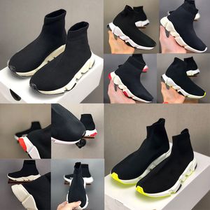 Children's Paris Designer Casual Socks Shoes Comfortabele zolen Ademend heren- en damesplatforms Coach fluorescent green Green Breaked Three Sneakers lopen 24-35