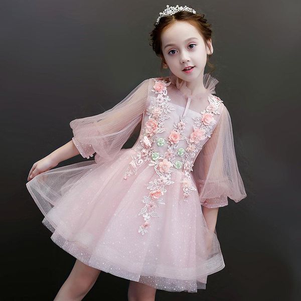 Robe de princesse pour enfants robe d'anniversaire petit hôte costumes de piano filles de fleur robe vergerette amère fil de vergerette amère