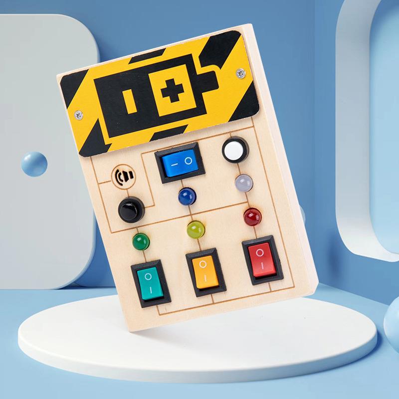 Puzzle dla dzieci i wczesna edukacja drewniany przełącznik zasilania dioda LED zajęta tablica zajęta podświetlana zabawka