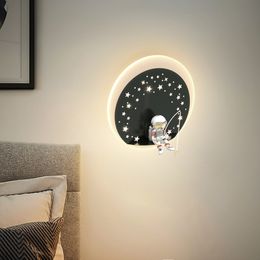 Kinderkamer Wandlampen Simple Warm Creative Cartoon Astronaut Slaapkamer Verlichting Home Boy Boy en Girl Bedide Binnenmuurlicht
