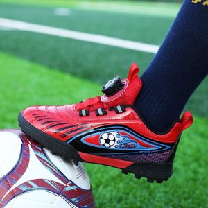 Zapatillas de deporte con hebilla giratoria para niños y niñas, zapatos de fútbol de entrenamiento profesional, calzado de fútbol ligero antideslizante a la moda