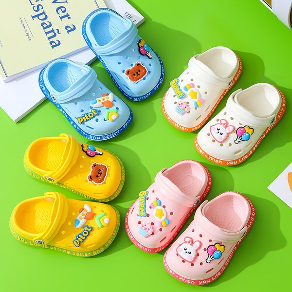 Sandales et pantoufles pour enfants, chaussures antidérapantes à semelle souple, chaussures d'intérieur pour filles, sandales pour garçons, chaussures d'été pour chignon, semelles souples, sandales pour bébé