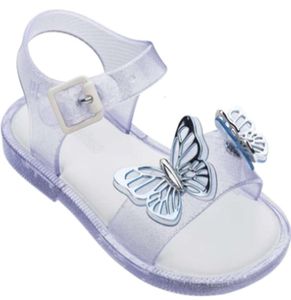 Sandalias para niños, punta de tiro física para niñas, fugas de mariposa, playa de verano, Mini gelatina para niños sho7385536