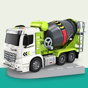 Kinderen Schaal Cement Betonmixer Truck Speelgoed Legering Agiterende Vrachtwagen Lichte Muziek Verhaal Vrachtwagens Modellen Collectie Kinderen Speelgoed 231227