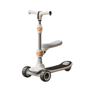 Scooter pour enfants 2-8 ans 1-3 ans, les bébés enfants peuvent s'asseoir et glisser avec de la musique clignotante, Bluetooth Skateboard