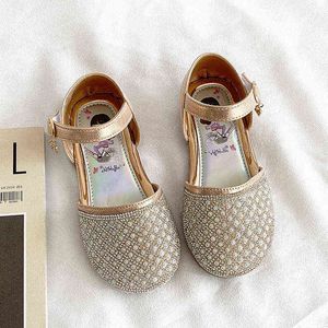 Zapatos para niños para niñas Sandalias Verano Niños Bebé Princesa Zapatos Moda Sandalias de cuero individuales para niños Zapatillas planas G220418