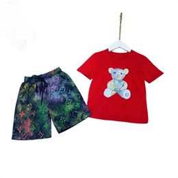 T-shirt à manches courtes et short en coton pour enfants, costume pionnier de la mode pour hommes et femmes, tendance 90-2023 CM, D185, 160