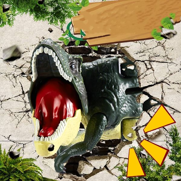 La simulación de los niños presiona la llegada del dinosaurio, el dragón de juguete, la cabeza rugiente, sacudiendo hacia la izquierda y hacia la derecha, el truco de descompresión del Tiranosaurio rex.