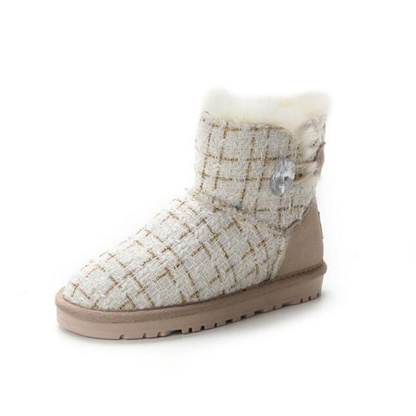 Bottes de neige pour enfants bottes en laine, chaussures pour enfants petit vent parfumé chaussures de bébé chaudes antidérapantes et épaissies