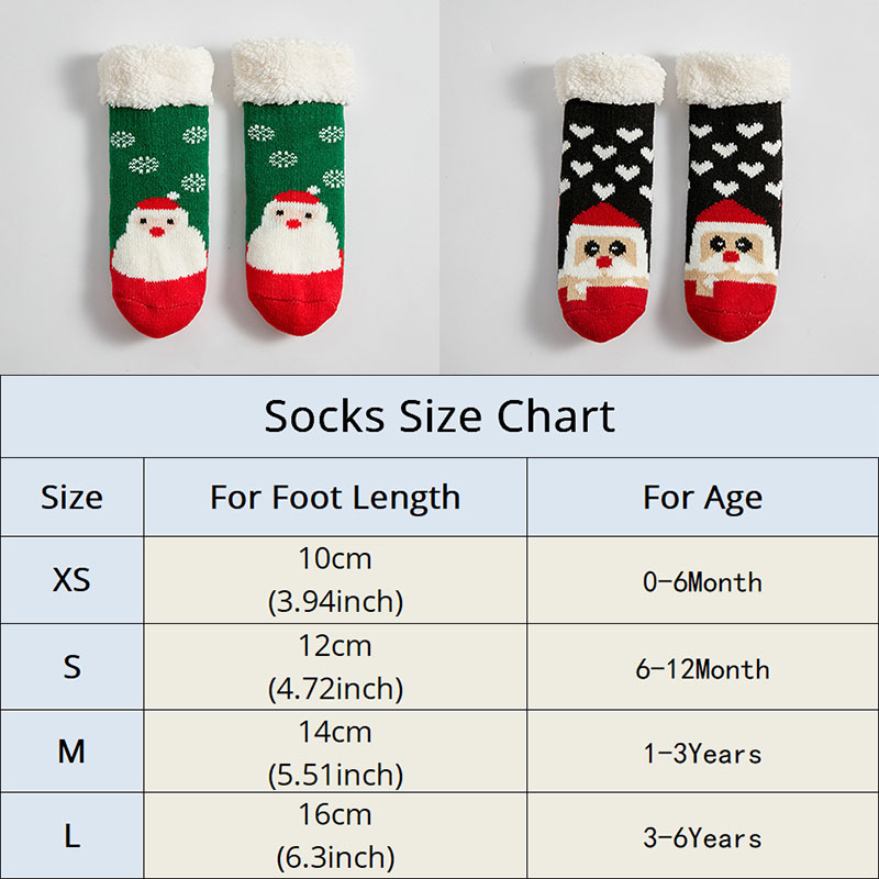 Yenidoğan için Çocuk Çorap Kızlar Erkekler Bebek Slip Anti-Slip Child artı Kalın Terry Sıcak Kış Sevimli Noel Çorapları Çocuklar İçin 0-6y